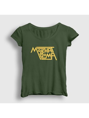 Presmono Kadın Haki Logo Molchat Doma T-Shirt