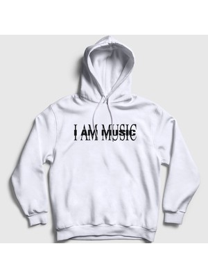 Presmono Unisex Beyaz I Am Music Playboi Carti Kapüşonlu Sweatshirt