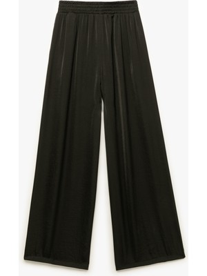 Koton Aerobin Kumaş Cepli Pileli Geniş Paça Saten Palazzo Pantolon