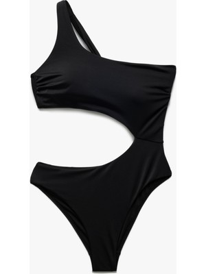 Koton Astarlı Hafif Destekli Asimetrik Tek Omuz Mayokini