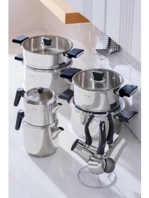 Orkide 16 Parça Çelik Tencere Seti