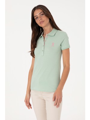 U.S. Polo Assn. Kadın Su Yeşili Basic Tişört 50300896-VR048