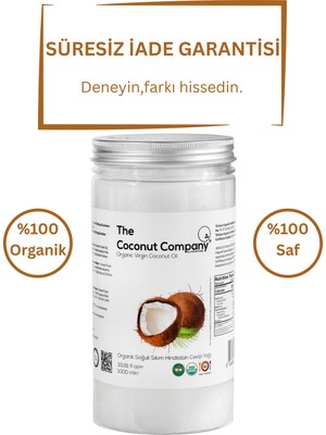 The Coconut Company Organik Soğuk Sıkım Hindistan Cevizi Yağı - 1000ML