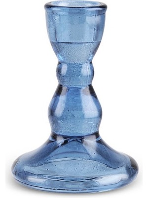 Karaca Marine Cam Şamdan Mavi 6,5x6,5x9 cm