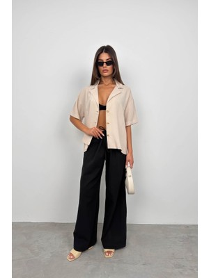 Deridün Yıldız Shoes Ceket Yaka Keten Gömlek