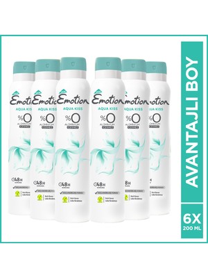 Emotion Aqua Kiss Kadın Alüminyumsuz Vegan Deodorant 6x200 Ml