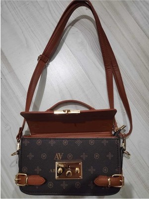 Modern Şık Tasarım Kahve Baskılı Kadın Çanta