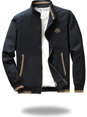 Nakış Armalı Mevsimlik Erkek Mont & Ceket Siyah