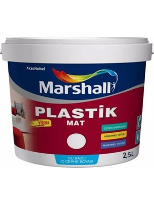 Marshall Plastik Mat Iç Cephe Boyası Kuğu Gölü 2,5 Lt (3,5 Kg)
