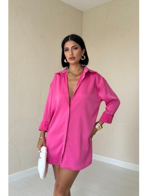 Deridün Yıldız Shoes Fuşya Çıtçıtlı Saten Gömlek