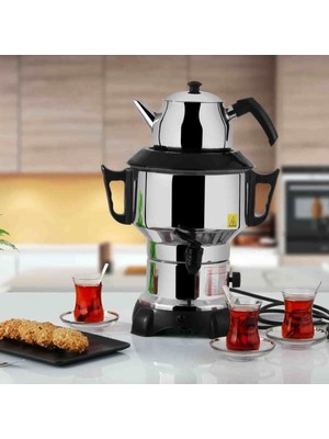 Aldente Siyah Klasik Elektrikli Semaver 4.5 Litre