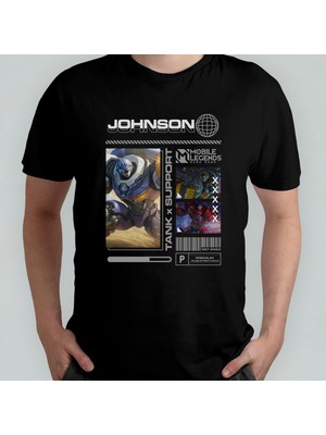 Pixxa Mobile Legends Johnson Unisex %100 Pamuklu Bisiklet Yaka T-Shirt