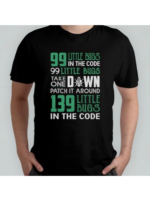 Pixxa 99 Bugs - Coder Programcı Unisex %100 Pamuklu Bisiklet Yaka T-Shirt