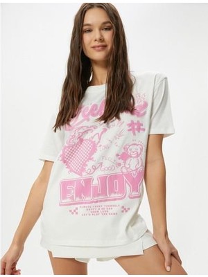 Koton Baskılı Tişört Kısa Kollu Pamuklu