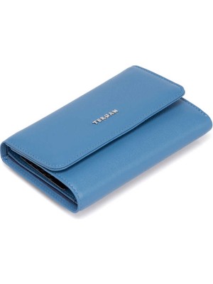 Tergan  Mavi Hakiki Deri Kadın Cüzdan - S1CB00005730-K3A