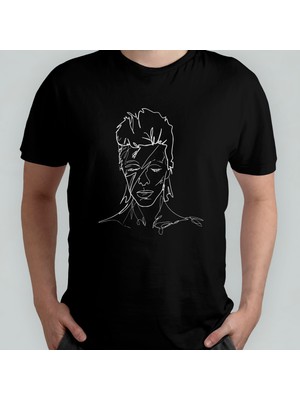 Pixxa David Bowie Unisex %100 Pamuklu Bisiklet Yaka T-Shirt Model 1