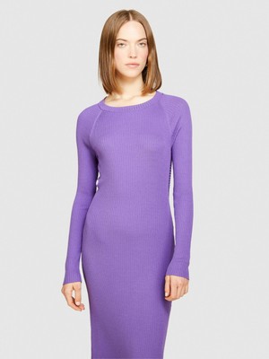 Sisley Sisley   Viskoz Karışımlı Geniş Yaka Reglan Kol Uzun Elbise Kadın 3m1 Elbise - 324P1B7YMV00M