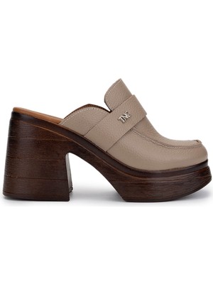 Tamer Tanca Kadın Hakiki Deri Vizon Topuklu Terlik 231 5934 Bn Trlk Y25 Vızon