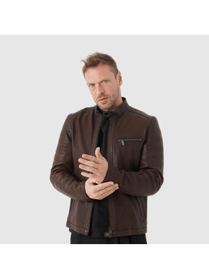 TOGO Taba Renk Erkek Deri Mont XL Beden Şıklık ve Dayanıklılık İçin Tasarlandı