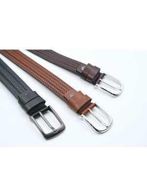 Mod Derma Hakiki Dana Derisi Balık Sırtı Desenli Erkek Kemer