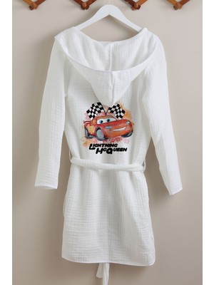 Tuğba Kuğu 4 Kat Müslin Bornoz - Cartoon Serisi - Yarışçı Şimşek