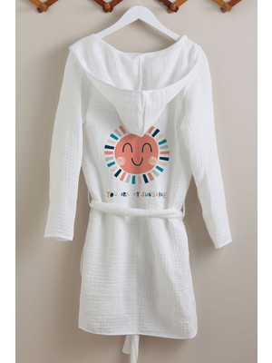 Tuğba Kuğu 4 Kat Müslin Bornoz - Pure Baby Serisi - Gülen Renkli Güneş