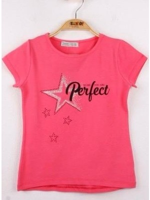 Toontoy Kız Çocuk Perfect Yıldız Baskılı Tişört