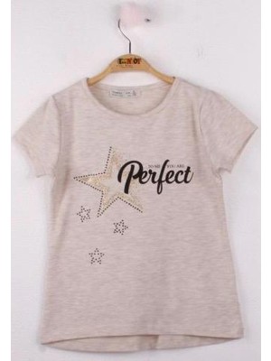 Toontoy Kız Çocuk Perfect Yıldız Baskılı Tişört