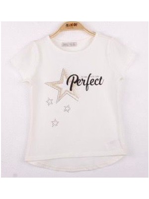 Toontoy Kız Çocuk Perfect Yıldız Baskılı Tişört