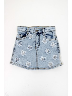 Dmb Kız Çocuk Yıldızlı Kot Şort Etek