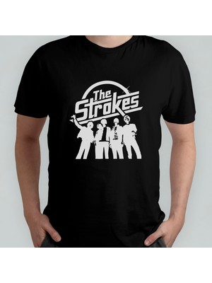 Pixxa The Strokes Unisex %100 Pamuklu Bisiklet Yaka T-Shirt Model 1