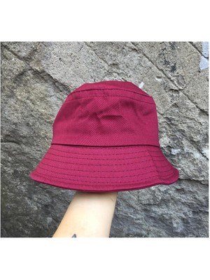 Vişne Rengi Yazlık Bucket Şapka