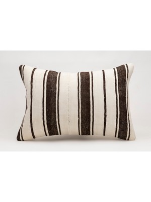 El Yapımı Kilimden Yapılmış Vintage Kırlent Kılıfı, Yün, 40X60 cm