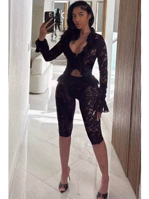 Aganna Dantel Ikili Şort Takım