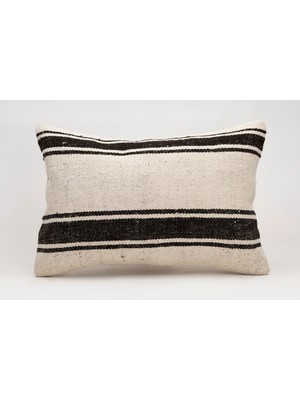 El Yapımı Kilimden Yapılmış Vintage Kırlent Kılıfı, Yün, 40X60 cm