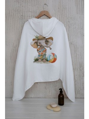 Tuğba Kuğu 4 Kat Müslin Kapüşonlu Havlu - Summer Vibes