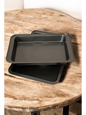 Lees home Leeshome 2 Li Kare Emaye Fırın Tepsisi 22X30 25X35