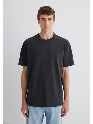 Mavi Mavi Jeans Nakışlı Antrasit Basic Tişört 0612733-70092