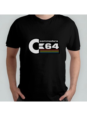 Pixxa Commodore 64 Temalı Unisex %100 Pamuklu Bisiklet Yaka T-Shirt Model 3