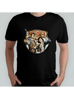 Pixxa Bioshock Infinite Unisex %100 Pamuklu Bisiklet Yaka T-Shirt Model 2