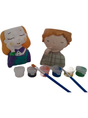 3 Elma Tasarım Atölyesi Taş Boyama Seti-2 Adet Sukulent Saksı-Aktivite-Çocuk Gelişim-Sanat-Hediye-Okul Öncesi-Hobi-Aile Etkinlik-Karne-Doğum Günü-Bayram-Özel Gün Hediyesi