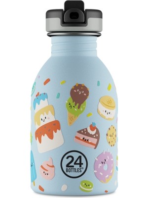 Kids Bottle Sweet Friends Pipetli Paslanmaz Çelik Çocuk Su Matarası 250 ml