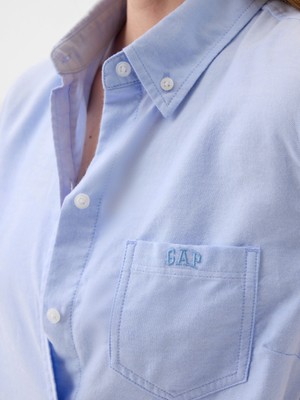 Gap Kadın Mavi Gap Logo Oxford Gömlek