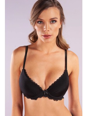 Golshan Glorin Foam Cup Push Up Bra,siyah Renk Straplez Konforlu ve Şık Sütyen