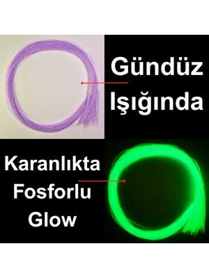 Eagenset Mor Fosforlu Karanlıkta Parlayan, Glow / Luminous In The Dark, Ultraviyole (Uv) Neon Işıkta Parlayan Poşet Çapari Simi