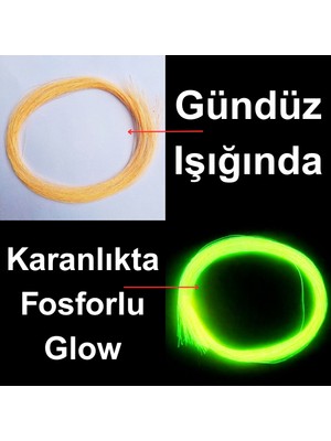 ea genset Turuncu Fosforlu Karanlıkta Parlayan, Glow / Luminous In The Dark, Ultraviyole (Uv) Neon Işıkta Parlayan 1 Adet Poşet Çapari Simi