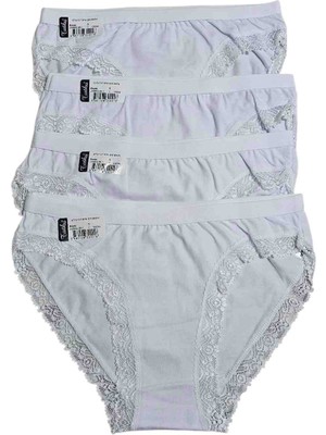 Tutku Işık 4 Lü Dantel Detaylı Bayan Bikini Külot