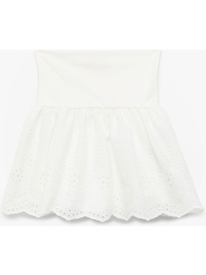 Koton Pamuklu A Kesim Şortlu Fistolu Brodeli Etek