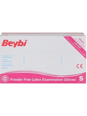 Beybi Muayene Eldiveni Lateks Pudrasız 100 Adet Beyaz - Small / No.7