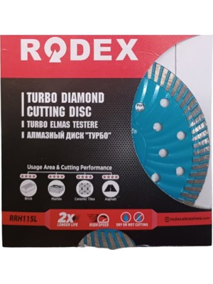 Rodex Dıamond Turbo Dısc 115 mm Wıthout Flange Type (5/20/100)